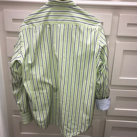 Robert Graham Green and Blue Stripe Button Down XL - Picture 7 of 8